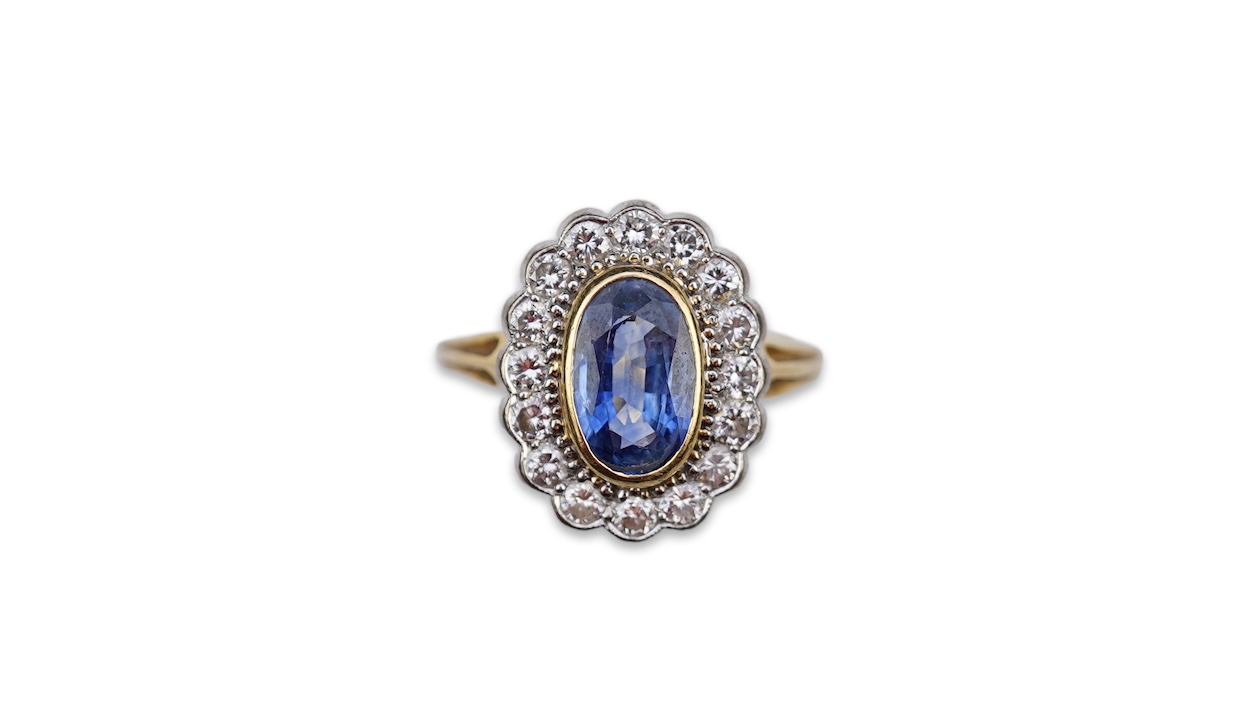 A sapphire and diamond ring